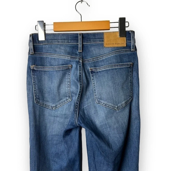 Denim Forum The Nico Mid Rise Skinny Crop in Medium Lagoon  26 - Picture 8 of 12